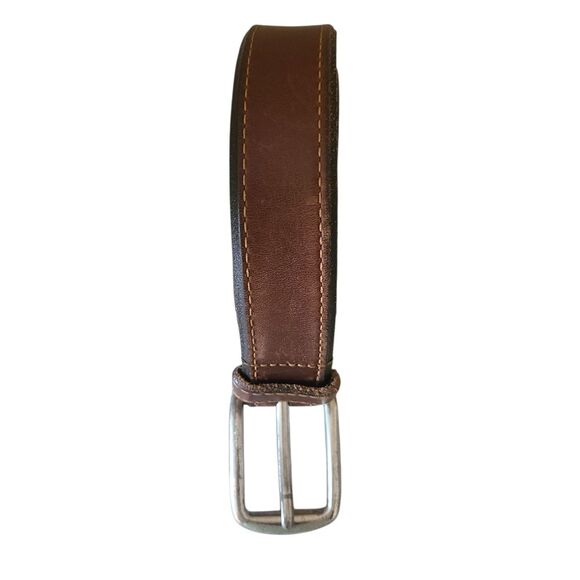 remo tulliani brown leather belt mens 1-1/4" wide waist size 33 - Picture 2 of 7